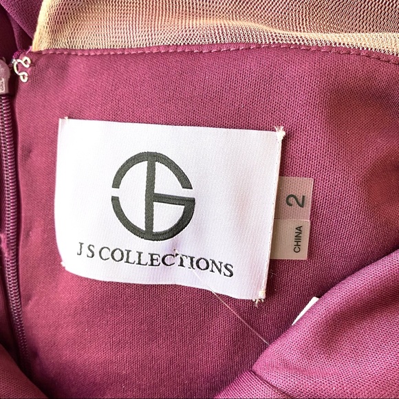 New Js Collections Embroidered A- Line Gown - Picture 8 of 11